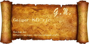 Geiger Móric névjegykártya
